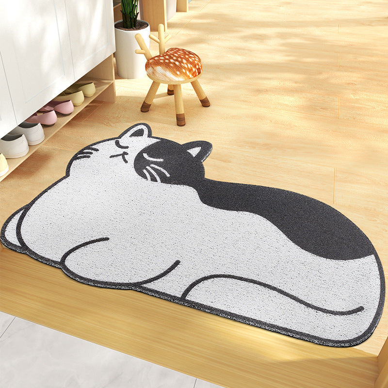 KTX-702483 Cartoon Bear and Friends Stain-resistant PVC Coil Doormat for Dust Removal