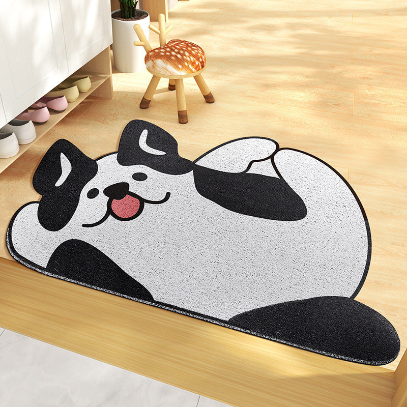 KTX-702483 Cartoon Bear and Friends Stain-resistant PVC Coil Doormat for Dust Removal