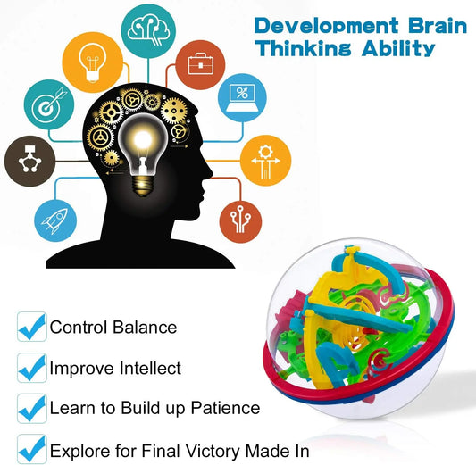 HKM-702547 3D IQ Puzzle Maze Ball Toy for Kids and Adults - Engaging Educational Fun