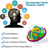 HKM-702547 3D IQ Puzzle Maze Ball Toy for Kids and Adults - Engaging Educational Fun