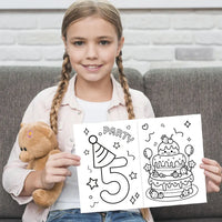 HKM-702739 Kids Coloring Book for Birthday Parties - 12 Pages of Fun Cartoon Graffiti for Ages 2 to 14