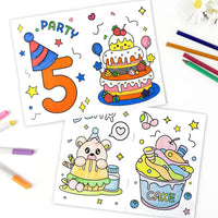 HKM-702739 Kids Coloring Book for Birthday Parties - 12 Pages of Fun Cartoon Graffiti for Ages 2 to 14