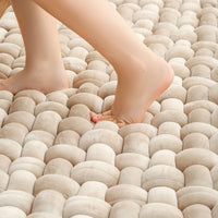 HKM-702739 Woven Floor Mat and Window Cushion in Milky White, Persian Gray, Pink - Polyurea Fiber, Multiple Sizes Available