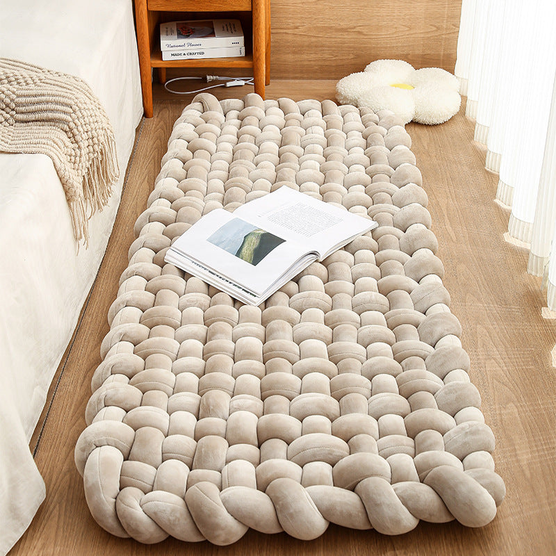 HKM-702739 Woven Floor Mat and Window Cushion in Milky White, Persian Gray, Pink - Polyurea Fiber, Multiple Sizes Available