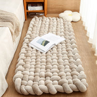 HKM-702739 Woven Floor Mat and Window Cushion in Milky White, Persian Gray, Pink - Polyurea Fiber, Multiple Sizes Available