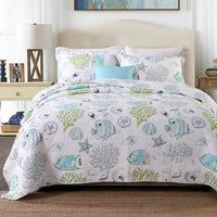 HKM-703059 Cotton Summer Quilt Set with Two Pillowcases - Soft, Breathable, 230x250cm