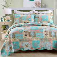 HKM-703059 Cotton Summer Quilt Set with Two Pillowcases - Soft, Breathable, 230x250cm