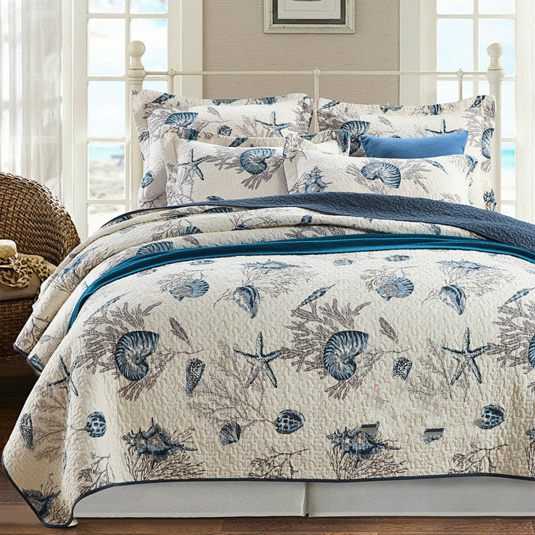 HKM-703059 Cotton Summer Quilt Set with Two Pillowcases - Soft, Breathable, 230x250cm