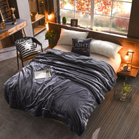 HKM-703059 Reversible Double-Sided Lamb Wool Blanket - 200x230 cm Soft Touch with French Cashmere Feel