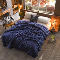 HKM-703059 Reversible Double-Sided Lamb Wool Blanket - 200x230 cm Soft Touch with French Cashmere Feel