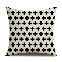 HKM-703123 Striped Polka Dot Linen Throw Pillow Cover - Modern 45x45cm Design