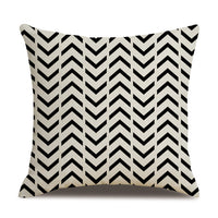 HKM-703123 Striped Polka Dot Linen Throw Pillow Cover - Modern 45x45cm Design