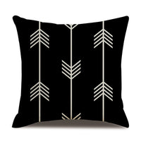HKM-703123 Striped Polka Dot Linen Throw Pillow Cover - Modern 45x45cm Design