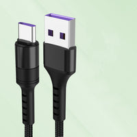 HKM-703123 Type-C Fast Charging Data Cable, 25cm Length, 5A Current, Single Head, Tinned Copper