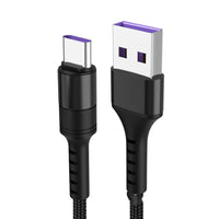 HKM-703123 Type-C Fast Charging Data Cable, 25cm Length, 5A Current, Single Head, Tinned Copper