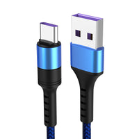 HKM-703123 Type-C Fast Charging Data Cable, 25cm Length, 5A Current, Single Head, Tinned Copper