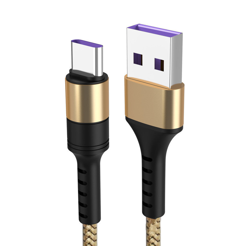 HKM-703123 Type-C Fast Charging Data Cable, 25cm Length, 5A Current, Single Head, Tinned Copper