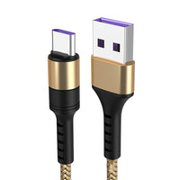 HKM-703123 Type-C Fast Charging Data Cable, 25cm Length, 5A Current, Single Head, Tinned Copper