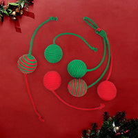 HKM-703187 Christmas Toys For Cats Cotton Rope Ball Interactive Sisal Ball Hanging Decoration