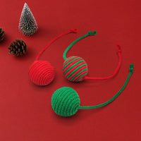 HKM-703187 Christmas Toys For Cats Cotton Rope Ball Interactive Sisal Ball Hanging Decoration