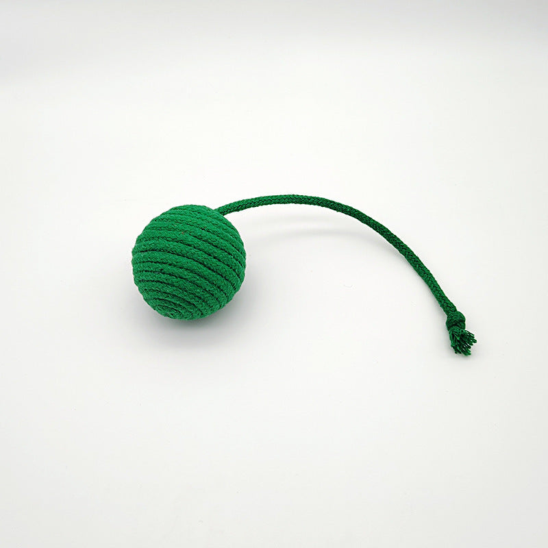 HKM-703187 Christmas Toys For Cats Cotton Rope Ball Interactive Sisal Ball Hanging Decoration
