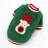 HKM-703315 Santa Reindeer Coral Fleece Dog Sweater - Cute Holiday Costume for Pets