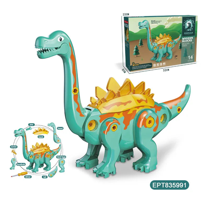 Take Apart 3D Building Blocks Dinosaur Toy for Kids Ages 5-7