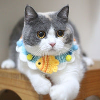HKM-703443 Pet Hand-woven Collar Cat Wool Decoration