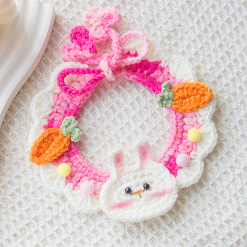 HKM-703443 Pet Hand-woven Collar Cat Wool Decoration