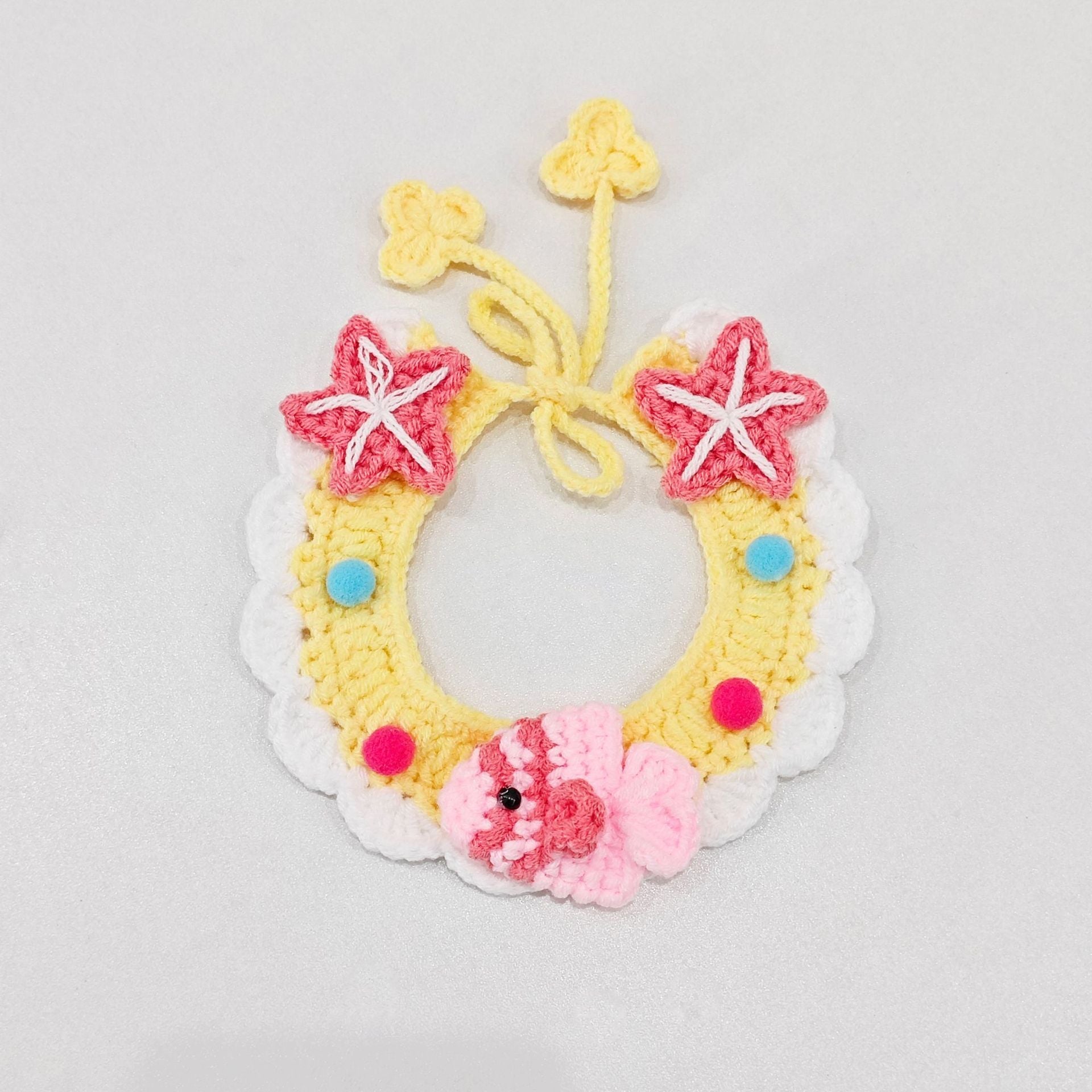 HKM-703443 Pet Hand-woven Collar Cat Wool Decoration