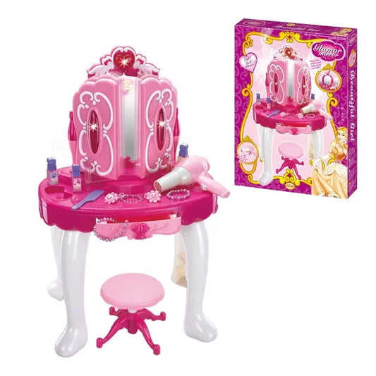 KTX-703571 Beauty Play Set for Girls with Dresser and Makeup Mirror - Pretend Play Toy