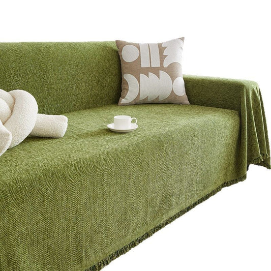 HKM-703635 Herringbone Pattern Chenille Sofa Cover in Multiple Sizes and Colors