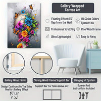 HKM-703827 Framed 3-Piece Skull Canvas Artwork - Minimalist Contemporary Design for Living Room, Bedroom, or Bathroom