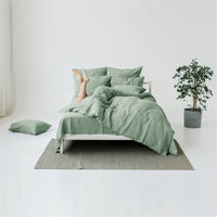 HKM-703891 Linen Four-Piece Minimalist Bed Set in Various Soft Colors