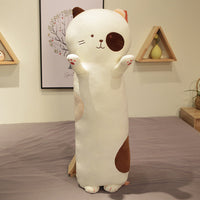 HKM-703891 Long Cartoon Plush Hug Pillow - Down Cotton Filling, Soft Gray, White, Brown Options, Multiple Sizes Available 60cm, 80cm, 100cm