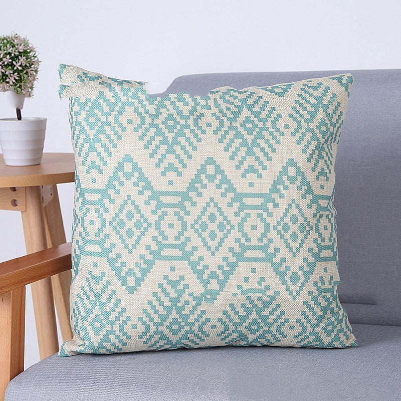 HKM-703955 Geometric Linen Cotton Cushion Cover for Sofa