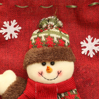 HKM-704019 Three-Dimensional Linen Doll Gift Bag - Santa Claus, Snowman, Deer Design, 20x28 cm