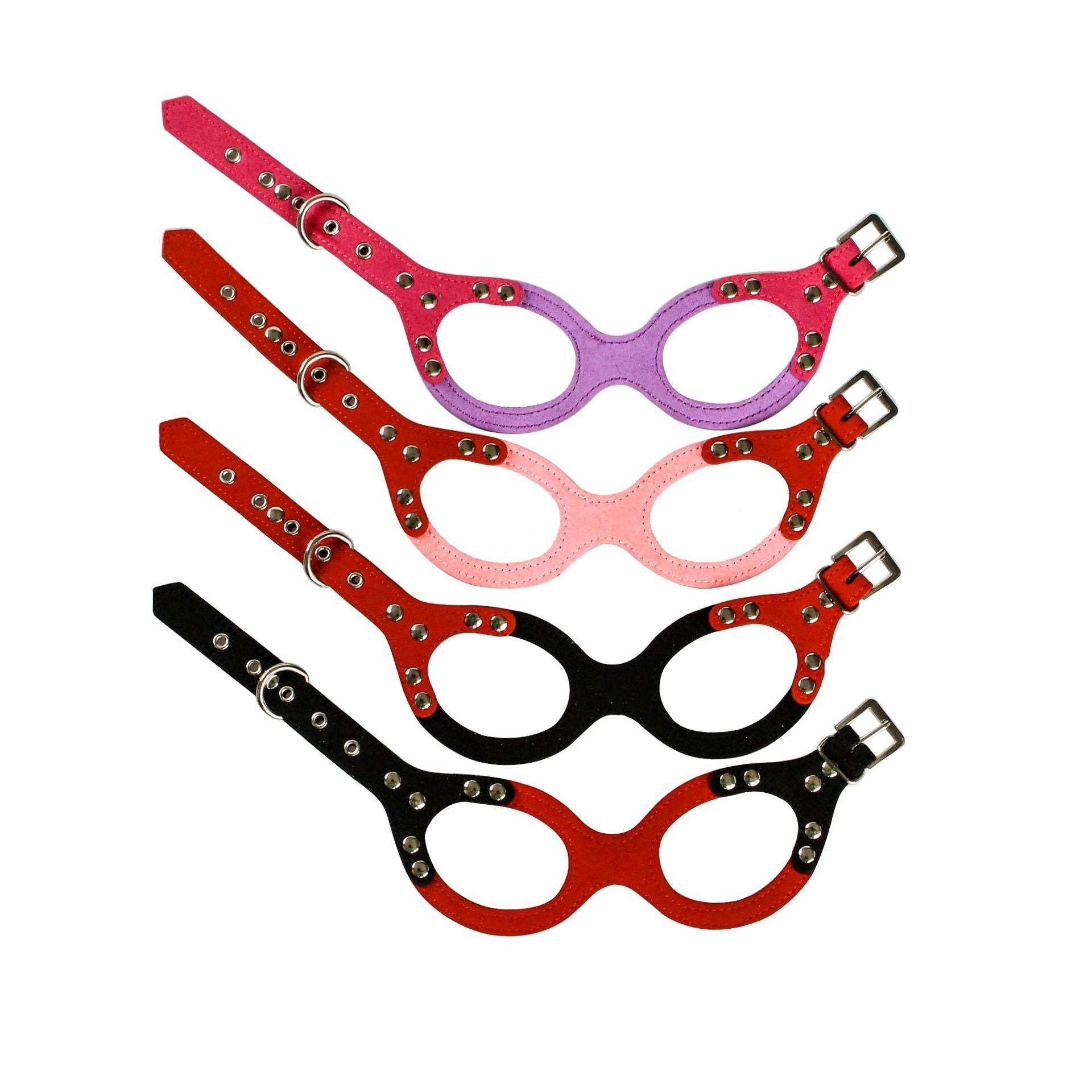 HKM-704083 Spectacle Shaped Pet Chest Strap in Soft Korean Velvet with Zinc Alloy Hardware