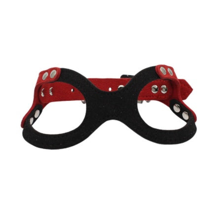 HKM-704083 Spectacle Shaped Pet Chest Strap in Soft Korean Velvet with Zinc Alloy Hardware