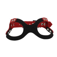 HKM-704083 Spectacle Shaped Pet Chest Strap in Soft Korean Velvet with Zinc Alloy Hardware