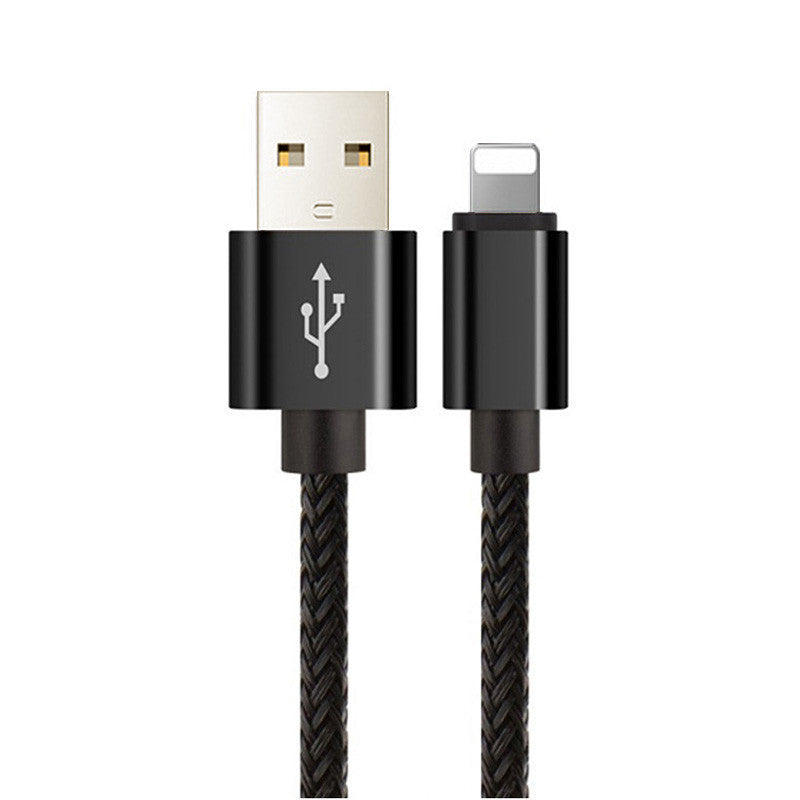 HKM-704275 Hemp Rope Braided Fast Charging Cable for Apple Devices - 1m Length, 8PIN Interface