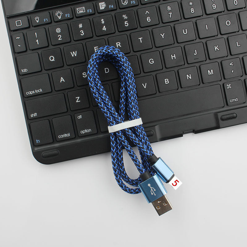 HKM-704275 Hemp Rope Braided Fast Charging Cable for Apple Devices - 1m Length, 8PIN Interface