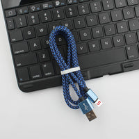 HKM-704275 Hemp Rope Braided Fast Charging Cable for Apple Devices - 1m Length, 8PIN Interface