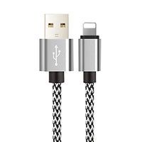 HKM-704275 Hemp Rope Braided Fast Charging Cable for Apple Devices - 1m Length, 8PIN Interface