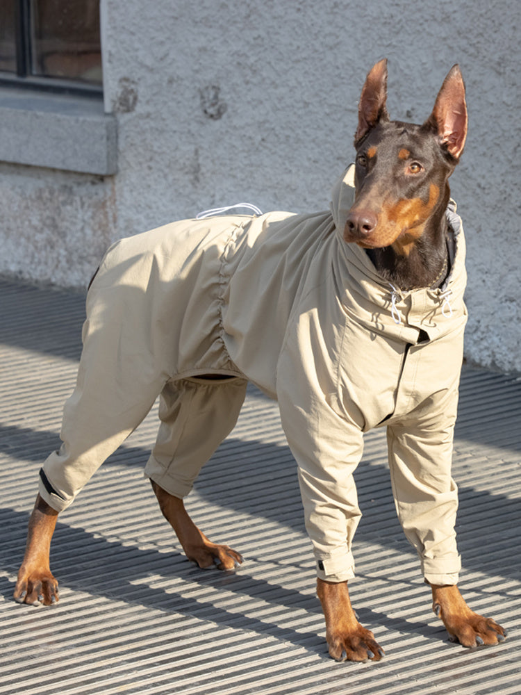 HKM-704339 Outdoor Mountaineering Suit for Medium and Large Shiba Inu - Casual Four-Legged Dog Clothing in Army Green and Khaki