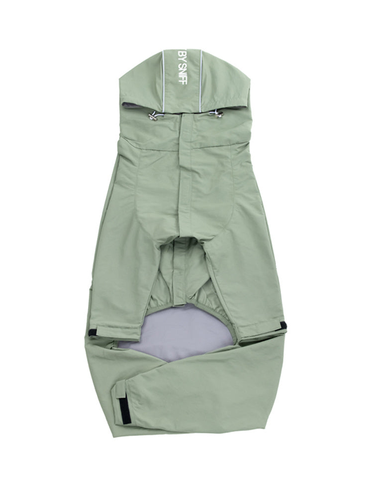 HKM-704339 Outdoor Mountaineering Suit for Medium and Large Shiba Inu - Casual Four-Legged Dog Clothing in Army Green and Khaki