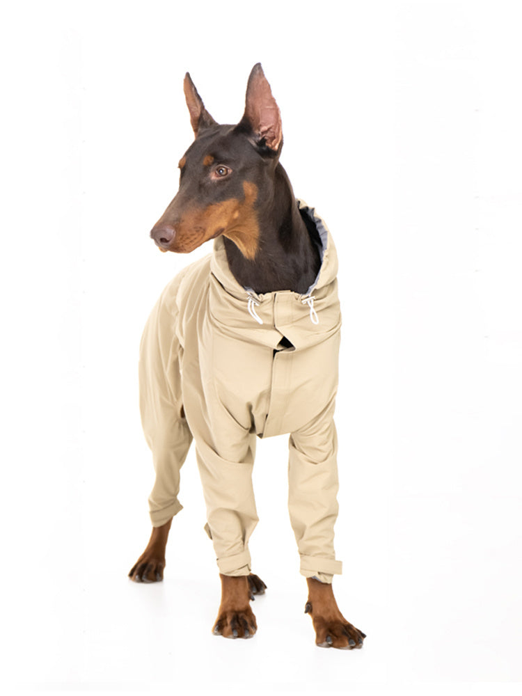 HKM-704339 Outdoor Mountaineering Suit for Medium and Large Shiba Inu - Casual Four-Legged Dog Clothing in Army Green and Khaki