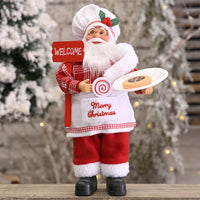 HKM-704339 Standing Santa Claus Doll - Decorative Christmas Ornament - Plastic Material, Semi-Manual Craft