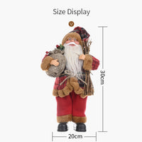 HKM-704339 Standing Santa Claus Doll - Decorative Christmas Ornament - Plastic Material, Semi-Manual Craft