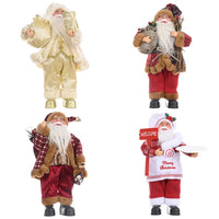 HKM-704339 Standing Santa Claus Doll - Decorative Christmas Ornament - Plastic Material, Semi-Manual Craft